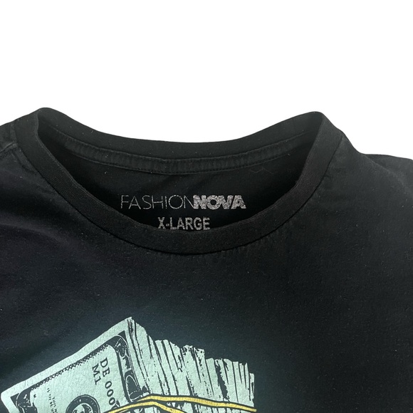 Fashion Nova Black Graphic “Girl With the Cash” Tee. Size:XL. Good Condition. - Picture 3 of 3